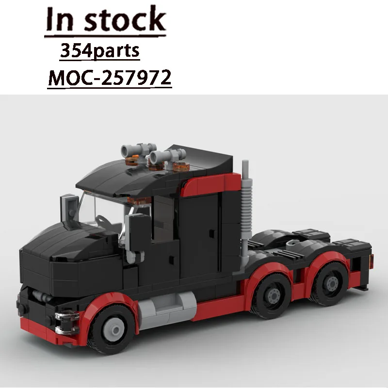 Traffic MOC-257972 Street Cargo Small Semi-Trailer Truck Building Blocks 354 Parts Adult Birthday Exclusive Christmas Toy Gift