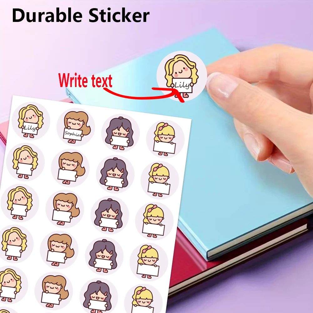 48/96 pcs Colored Customized Name Stickers Scrapbook Stickers Customized Tag Textbook Tag Customized Label Textbook Label