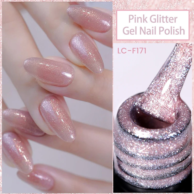 LILICUTE-esmalte de uñas en Gel con purpurina, color rosa desnudo, 152 colores, lentejuelas brillantes, todo para manicura, barniz semipermanente