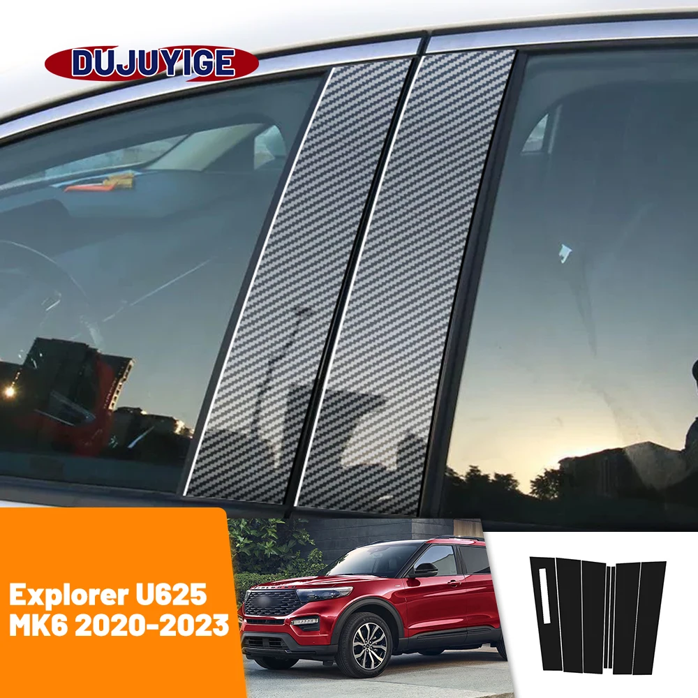 Для Ford Explorer U625 2020-2023 2021 2022 углеродное волокно, оконная дверная колонна, накладка на стойку B C, наклейка