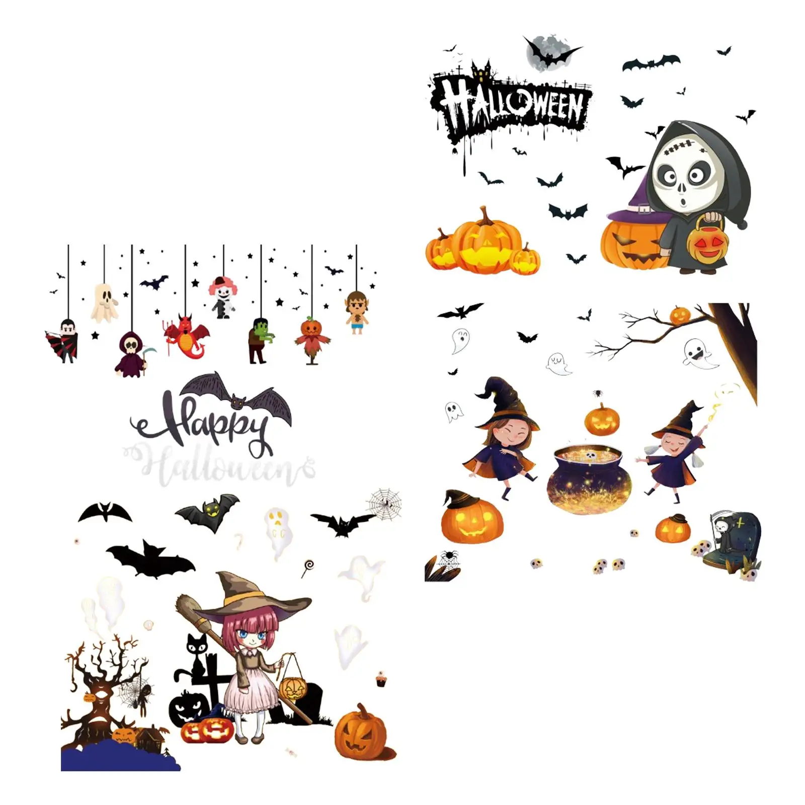 

Halloween Window Clings Window Mural Living Room Home Window Decal Stickers