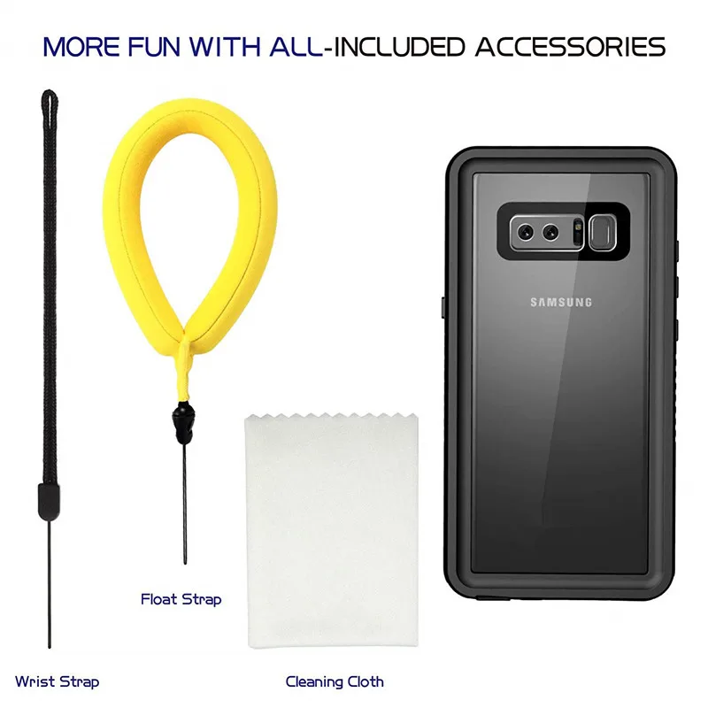 Wodoodporne etui na telefon Samsung Galaxy S20 S10 S9 S8 Plus Note 20 Ultra S7 Edge Cover Screen Protector Float Strap Phone Case — zdjęcie produktu 6
