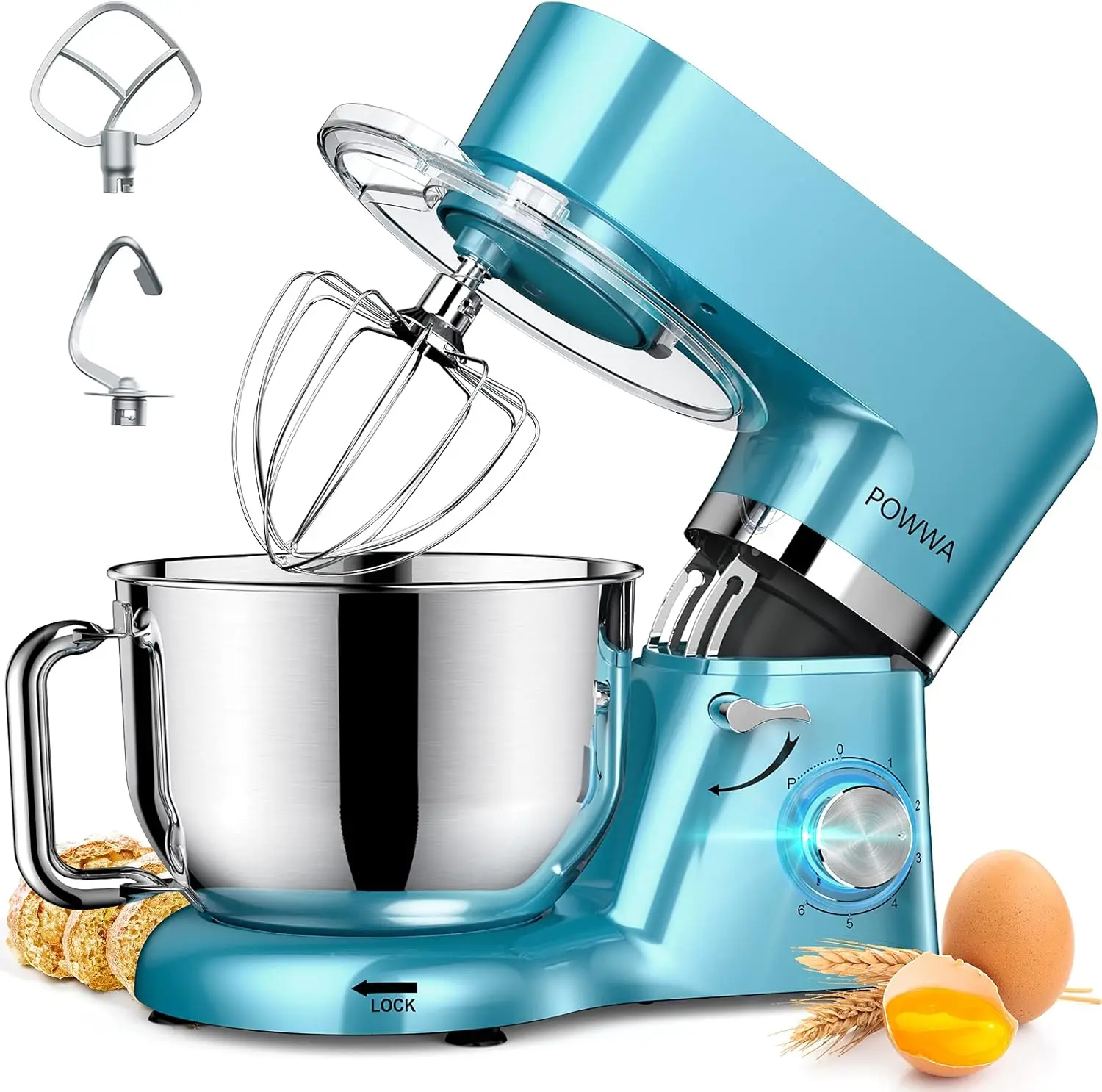 

Stand Mixer,7.5 QT Electric Mixer,6+P Speed 660W Household Tilt-Head Kitchen Food Mixersfor Baking,Cake, Cookie, Kneading (Blue)