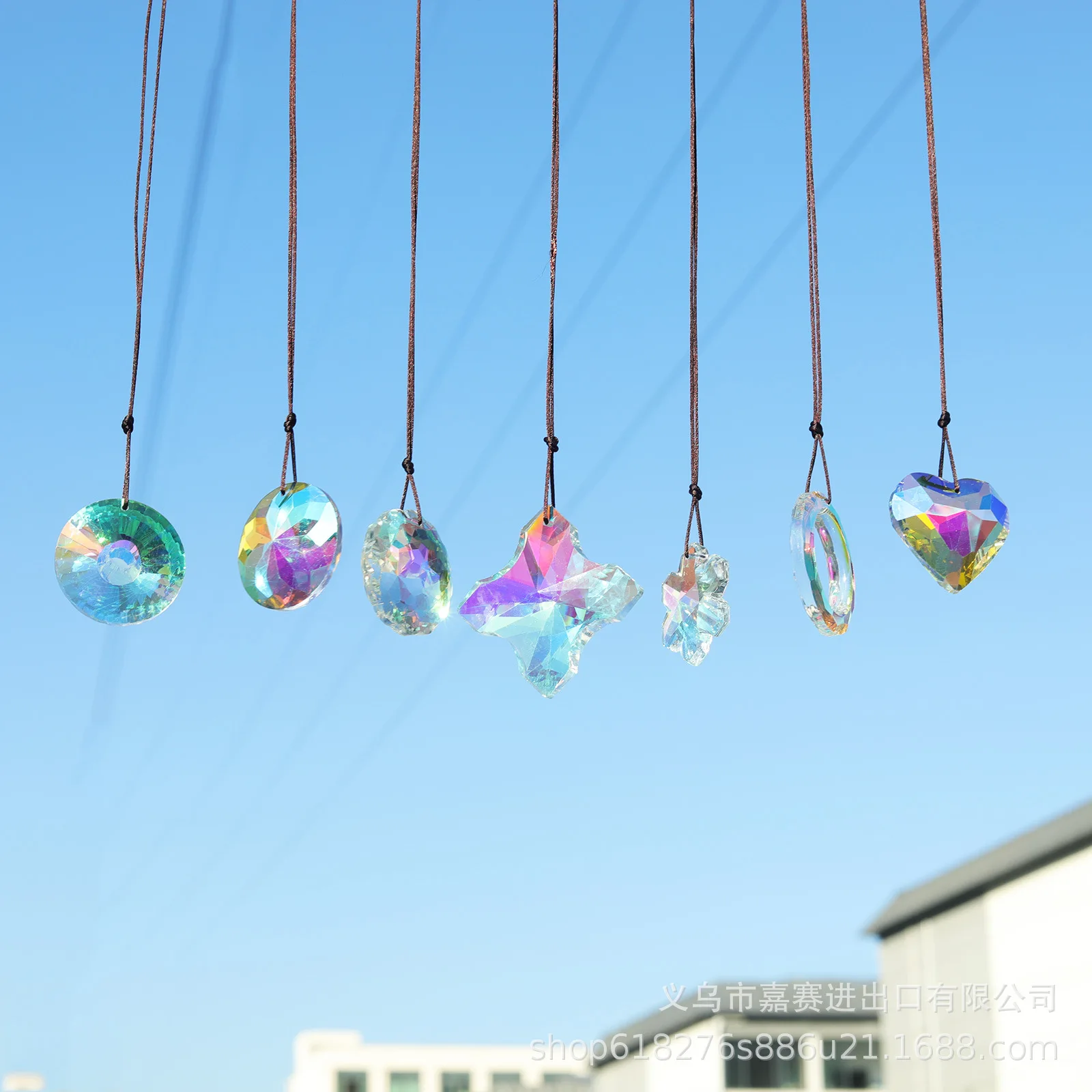 Rainbow Crystal Suncatcher for For Windows Garden Hanging Decoration Glass Prism Sunshine Catcher Chandelier Crystal Pendant