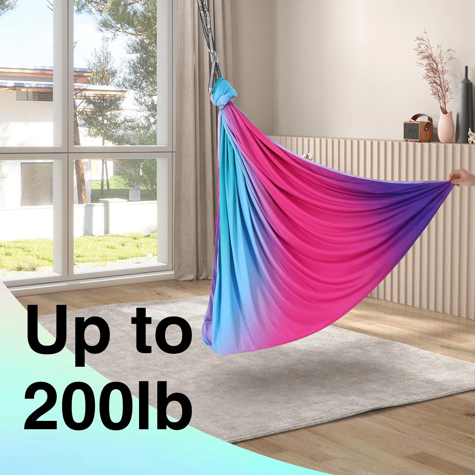 Sensory Swing - 55' X 59' Dual-Layer Therapy Swing for Autism, ADHD & Sensory Needs, Calming Hug Effect, 360° Swivel, Indoor/Outdoor Use, Supports Up to 300 lbs