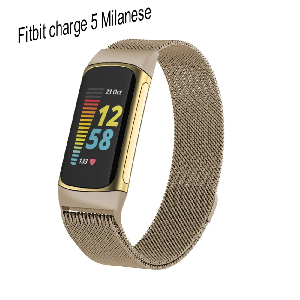 Correa magnética de Metal para Fitbit Charge 5, Compatible con pulsera Fitbit, pulsera de repuesto Milanese loop, reloj inteligente