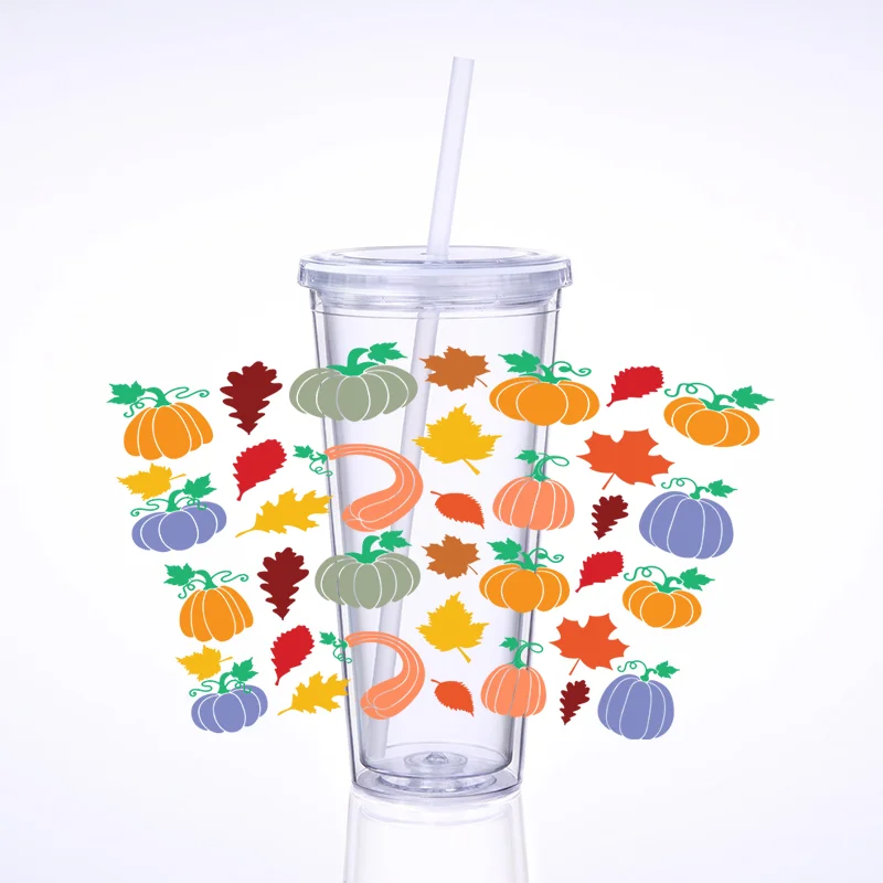 

Pumpkin UV DTF Cup Wraps for 24oz Cup Waterproof Can Bottle Selfadhesive Washable DIY Custom