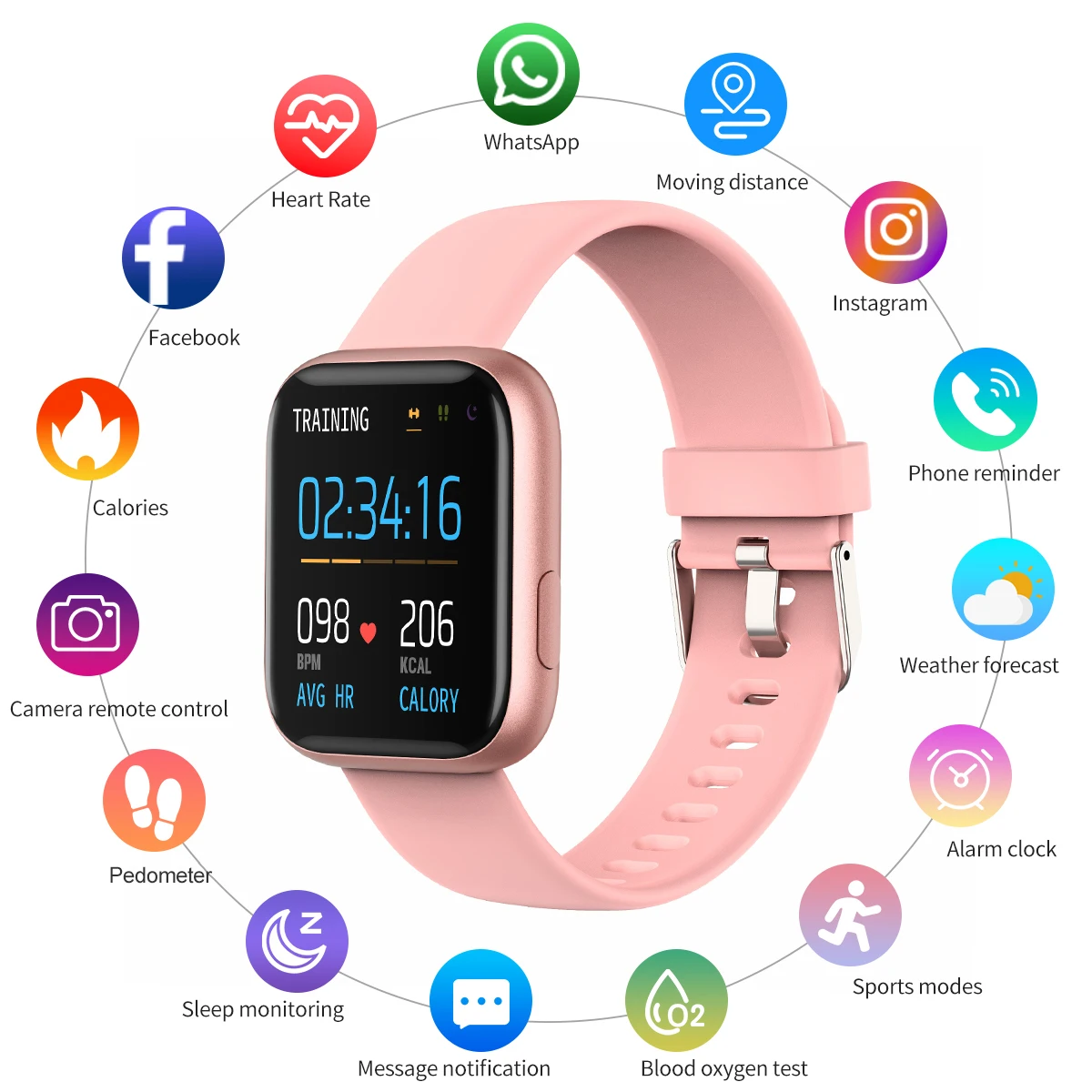 

1.4 Inch Full Touch Screen Smart Watch Multi Sports Modes Health Monitoring IP67 Waterproof Fitness Tracker Women Smartwatch