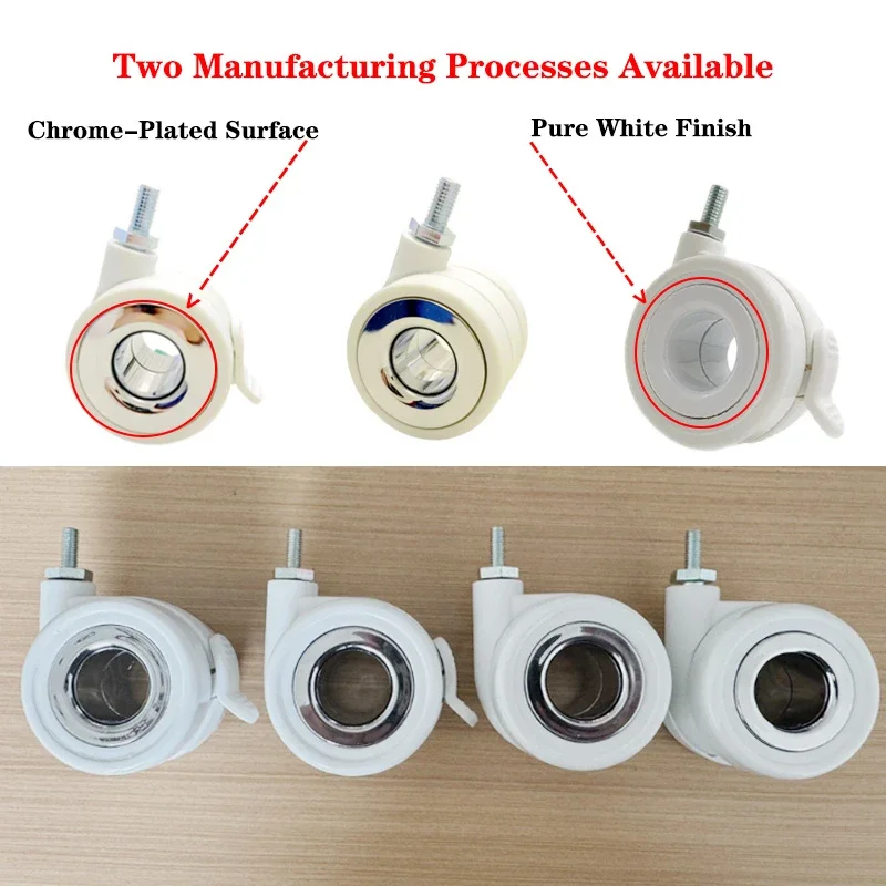 4Pcs 2.5 Inch Hollow Swivel Caster Wheels Premium Silent No Noise Durable for Office Chair Furniture