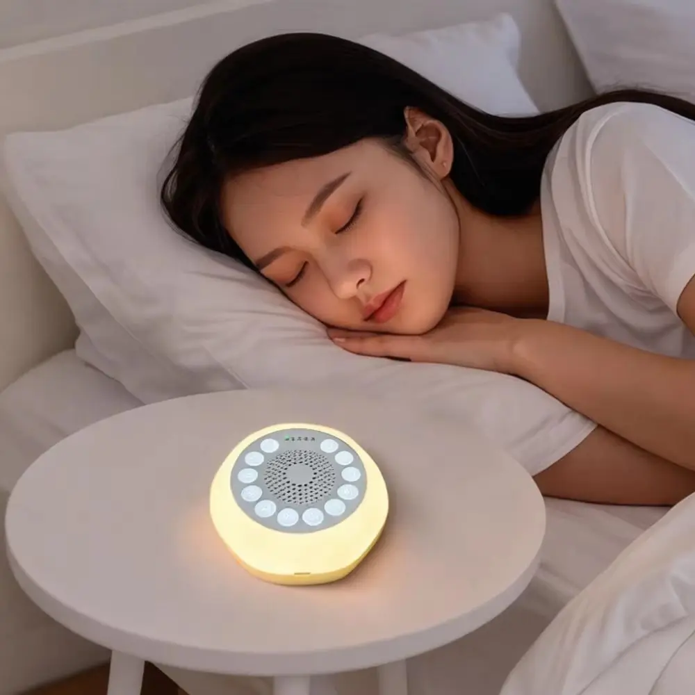 Portable White Noise Machine Rechargeable Colorful Night Light Sleeping Aid Device Adjustable 27 Soothing Sounds Sleep Sound Box