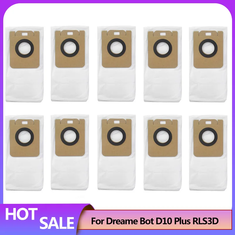 For  Dreame Bot D10 Plus RLS3D Robot Vacuum Cleaner Replacement Parts Accessories Main Side Brush Hepa Filter Mop Dust Bag