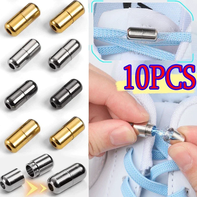 Shoelaces Semicircle Buckles No Tie Buckle Connector for Shoes Sneakers Shoelace Quick Tie Shoe Laces Metal Capsule Ties Lock