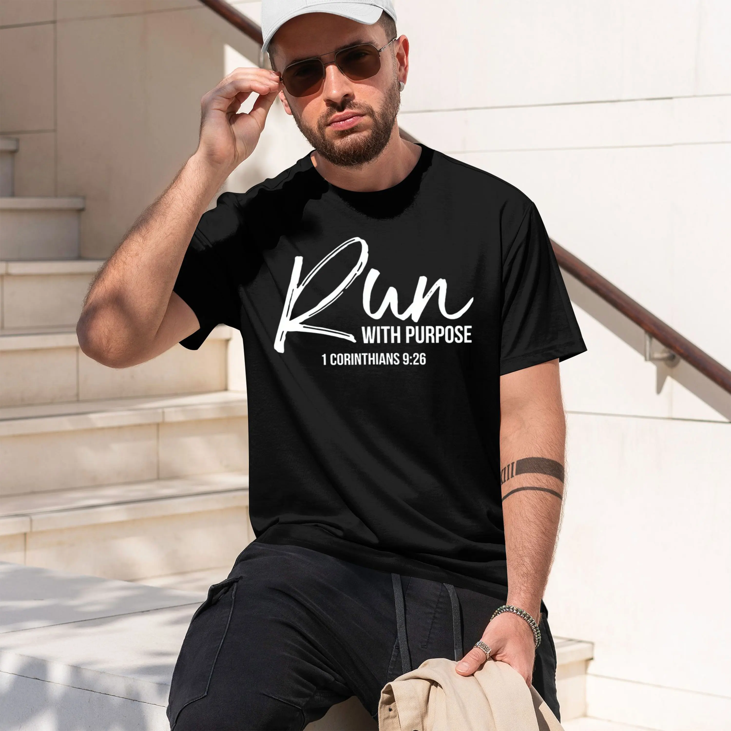 Running Gear Gifts For Men - Pulôver com citação 'Run With Purpose'