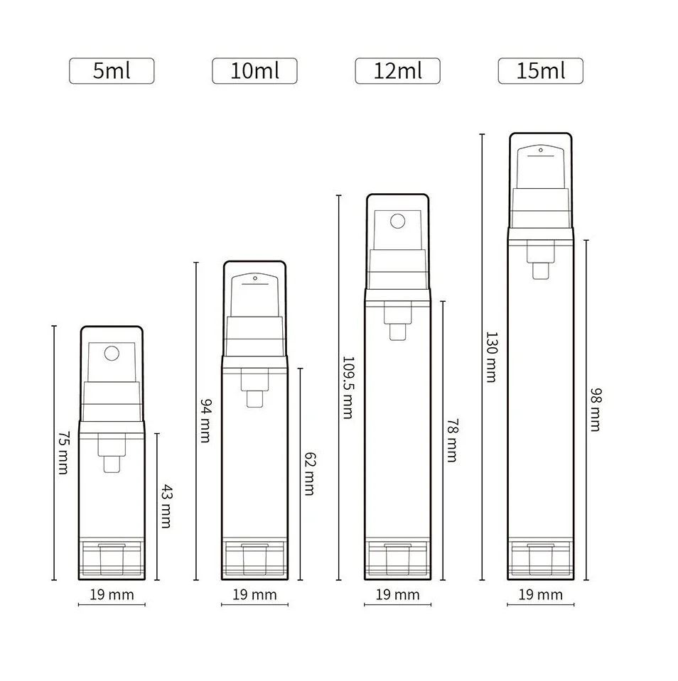 زجاجة فارغة قابلة لإعادة الملء للسفر ، زجاجة بخاخ غسول ، عبوة سائلة للتعبئة الفرعية لمستحضرات التجميل ، 5 10 من من من من من من من نوع 12: 15