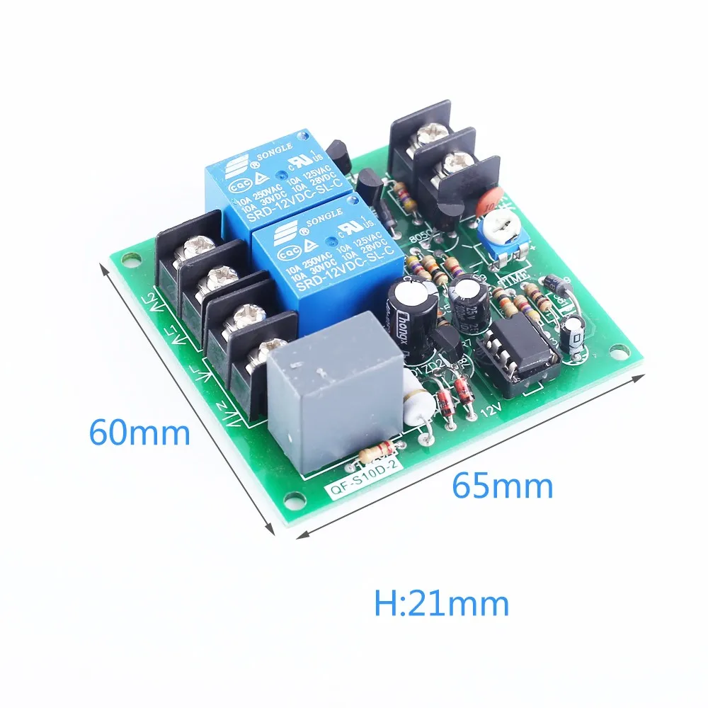 AC 220V 10A 2 Channel 2CH Power Time Sequence Board 0-10S Adjustable Sequential Controller Module Sequential Start Reverse Stop