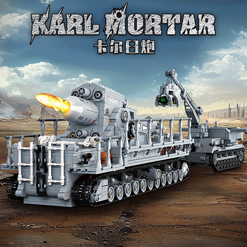 

New FC4303 2875pcs MOC Ww2 Military Weapon Carl Mortar Building Blocks Model Tank Bricks Toys for Boys Birthday Gift Set