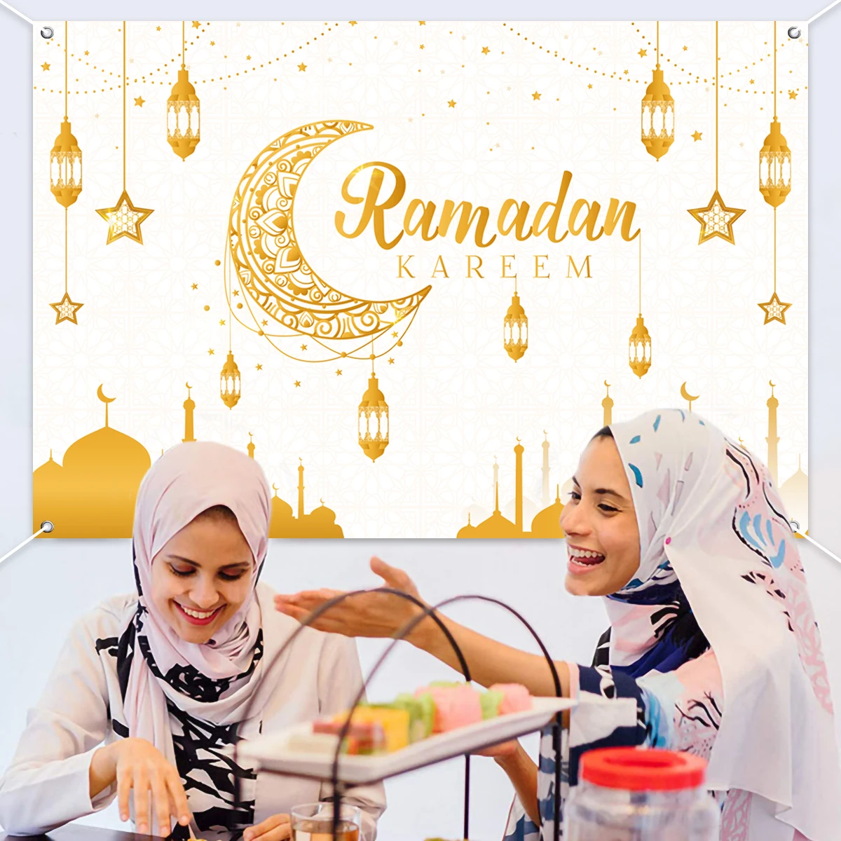 Ramadan Mubarak Background Ramadan Kareem Backdrop Islam Muslim Party Supplies 2025 Ramadan Decoration For Home Eid Al-fitr Gift