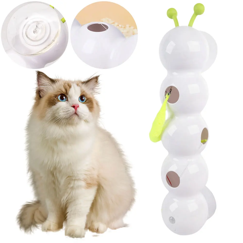 Caterpillar Interactive Cat Toy Motion Activated Teasing Cat Toy Rechargeable Kitten Toy for Bored Indoor Cats