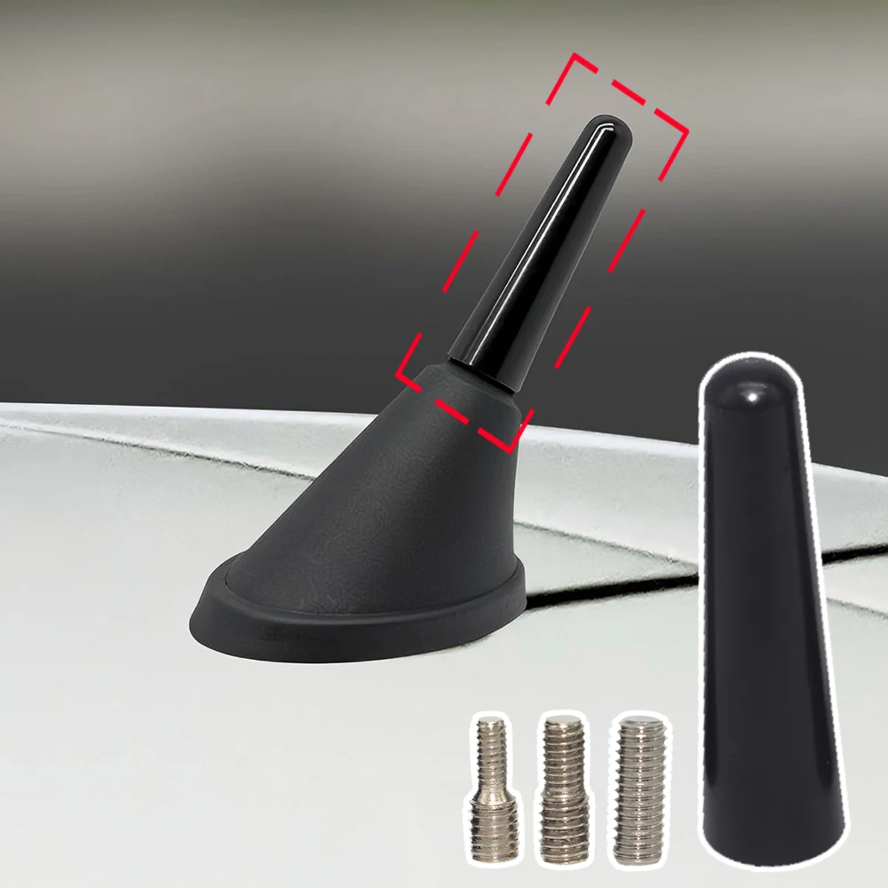 

Universal AM/FM Car Bee Sting Stubby Aerial Mast Antenna Radio Roof Mount Sport Short Rod 5cm/1.97in Replacement Accessories