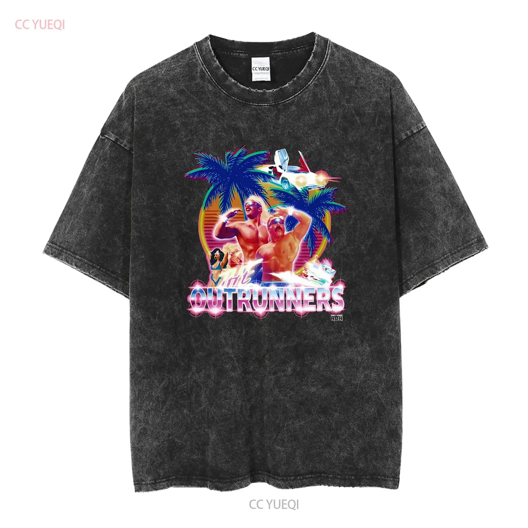 The Outrunners Miami Muscle T Shirt S 5Xl vintage Washed Slightly Casual fashion Soft Breathable Unisex streetwear homme