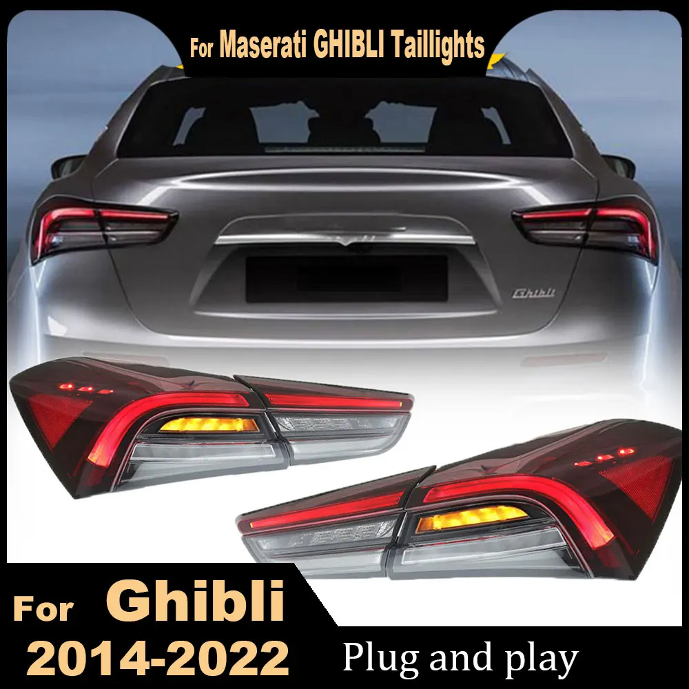 Car Styling For Maserati Ghibli Taillight 2014 2015 2016 2017 2018 2019-2022 Upgrade Rear Tail Lights Assembly DRL Turn Signal