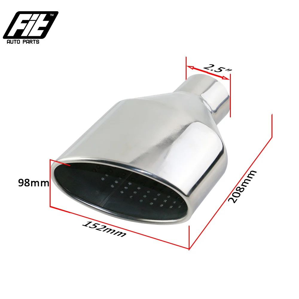 Universal Car Exhaust Tip for Audi Polish Stainless Steel Car Rolled/Oval Outlet Slant End Pipe