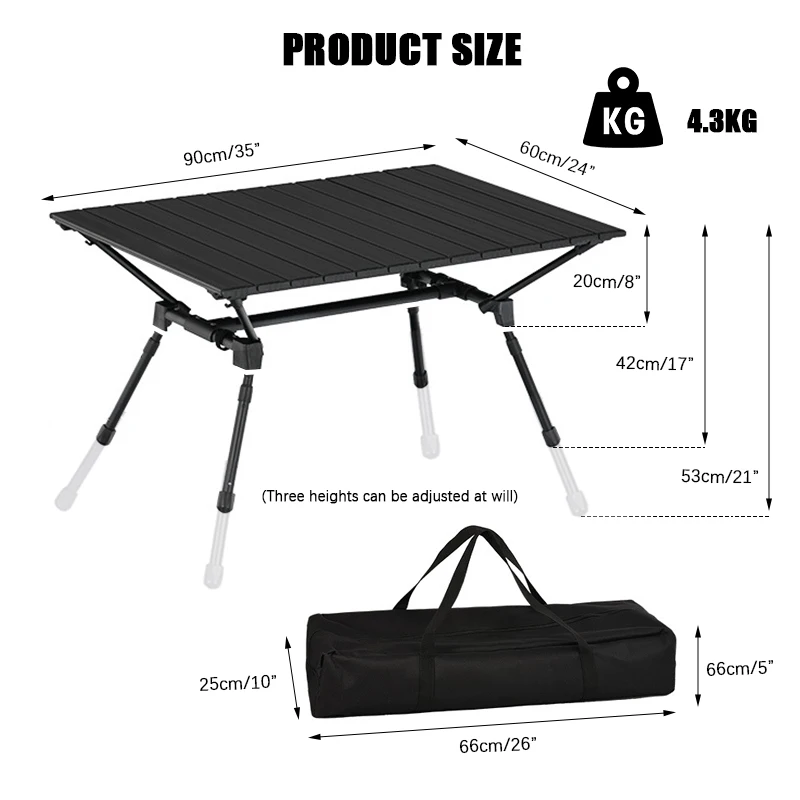 Camping Folding Table Portable Table Aluminum Alloy Folding Table Picnic Barbecue I-shaped Table Picnic BBQ Retractable Travel