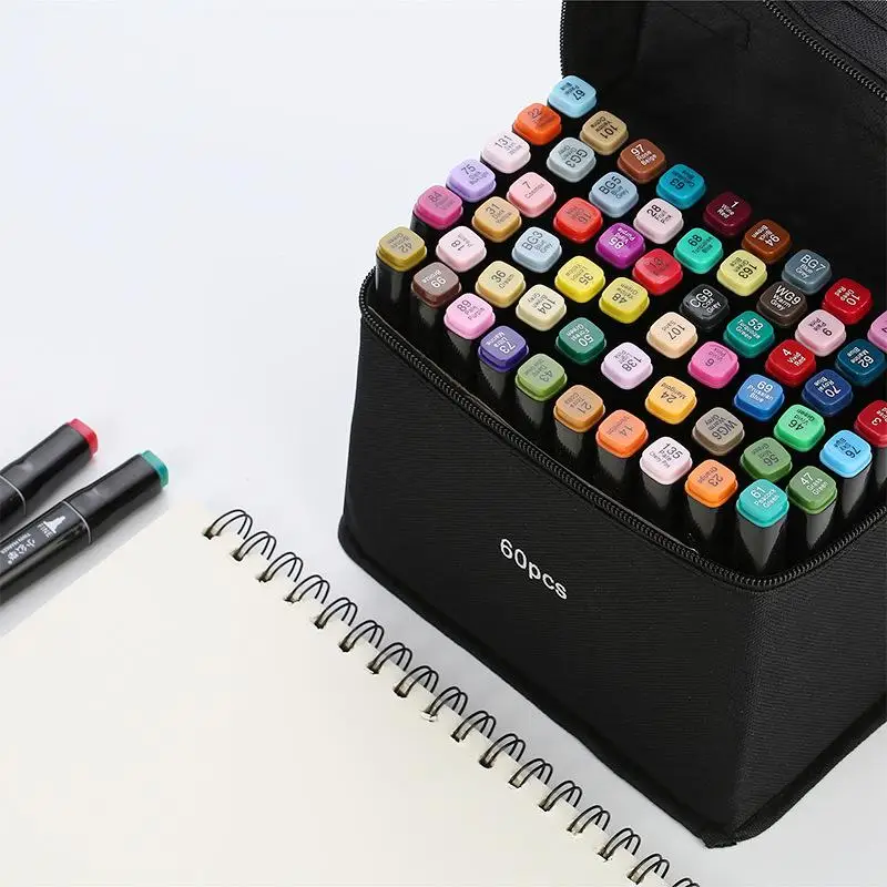 Modern School Drawing Sketch Markers Pen Set Twin Tip Alcohol Base Dual Headed Art Mark view 4