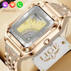 LIGE 2026 Smart Watch Women Sport Fitnes AI Voice Full Touch Bracelet Bluetooth Call Waterproof Watches Fashion Woman Smartwatch