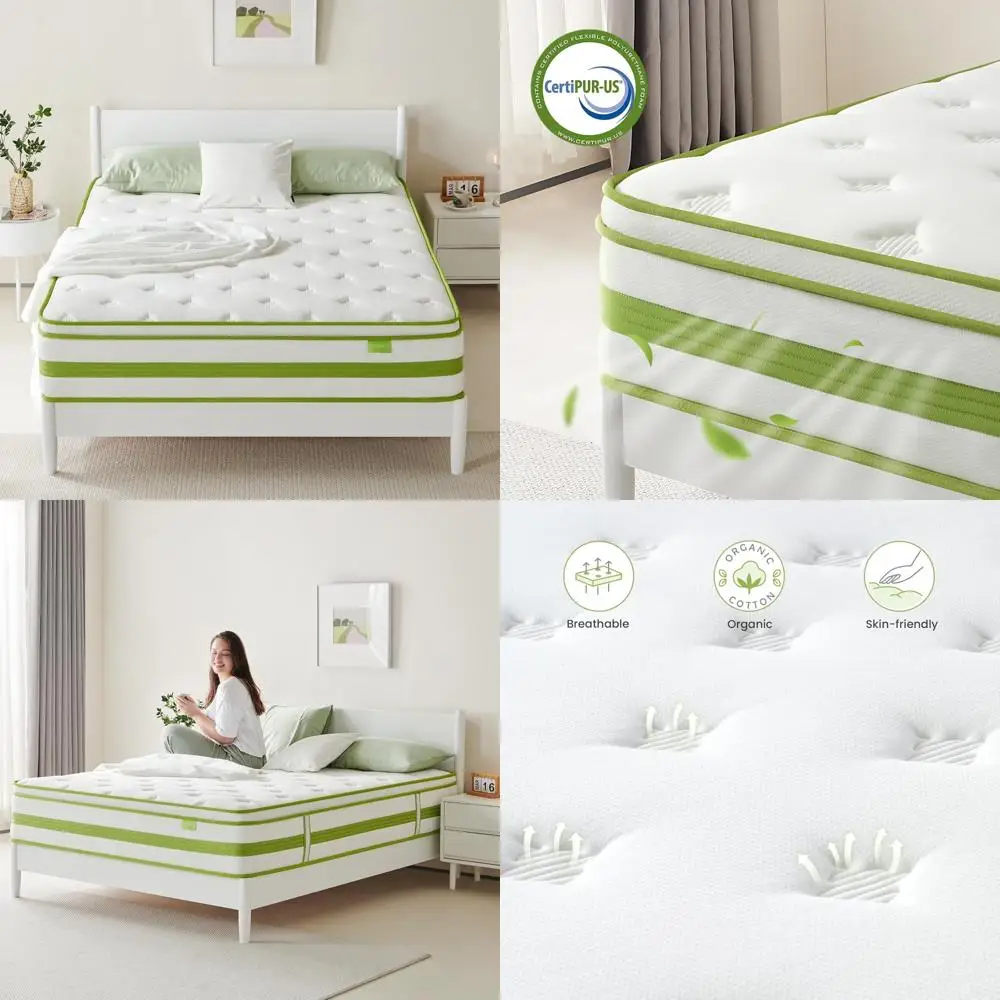 

Hybrid 12 Inch Twin Size Mattress: Gel Memory Foam and Pocket Coils for Enhanced Cooling and Pressure Relief