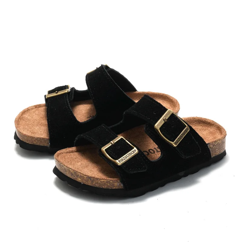 Children's frosted slippers Student Cork non-slip slippers Boy's beach shoes Girl's Student sandals Breathable shoes