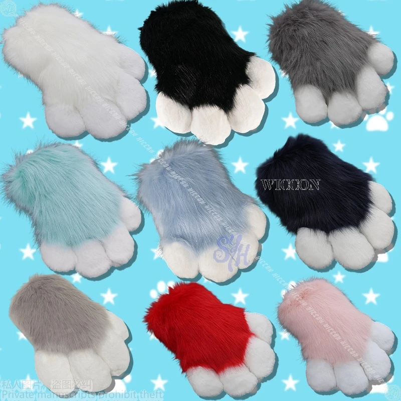 gants-de-cosplay-en-fourrure-d'animaux-kawaii-accessoires-de-pattes-de-chat-lapin-chien-renard-accessoires-pour-halloween-costume-de-style-lolita-jirai-kei-pour-filles