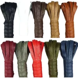 Waxed shoelaces flat width 0.7cm leather laces casual leather shoeslace boots high top