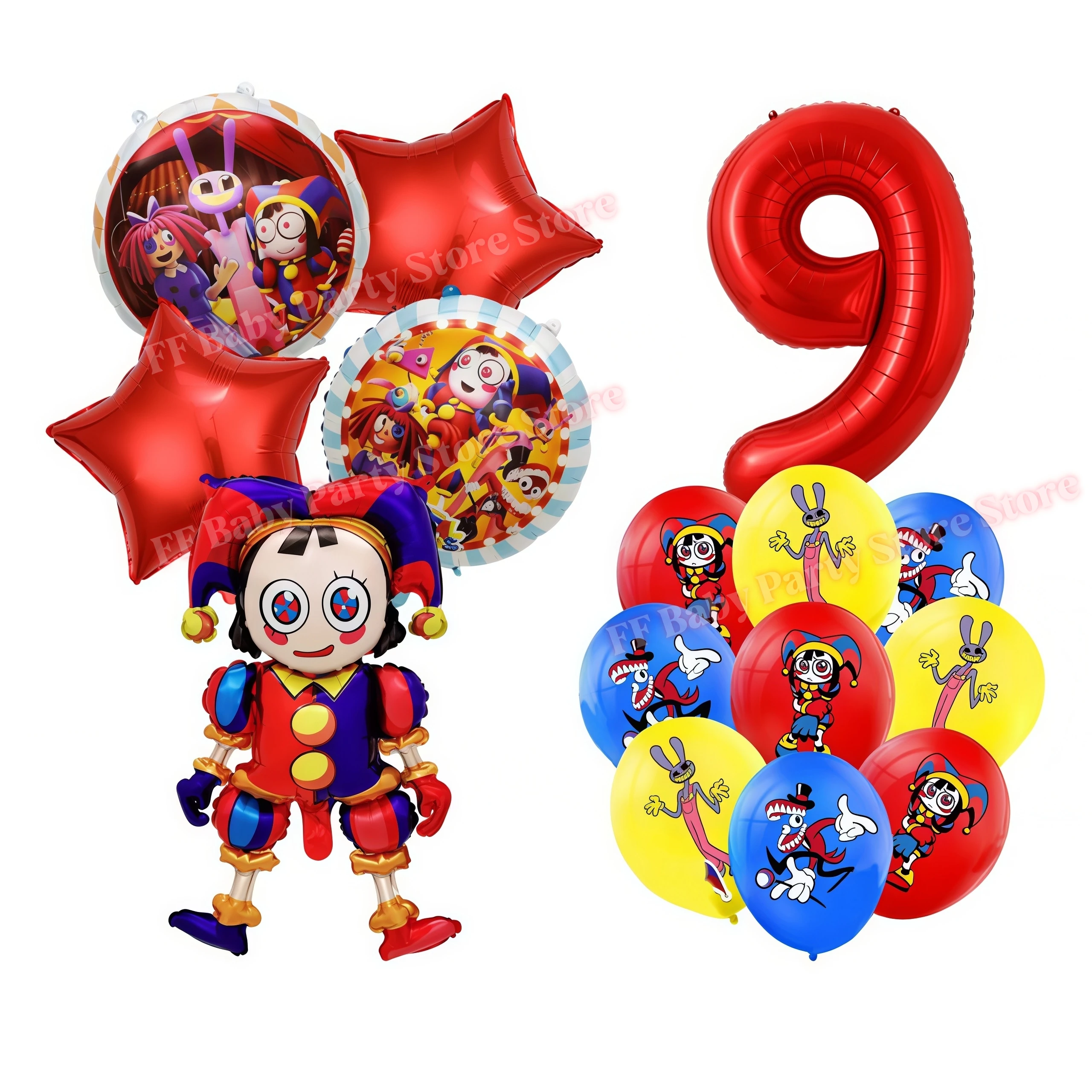 Erstaunliches Tischgeschirr Geburtstagsparty-Dekoration Digitales Zirkus-Ballon-Teller-Becher-Banner-Set Kinder-Geschenk Baby-Shower-Partyzubehör – Detail 38