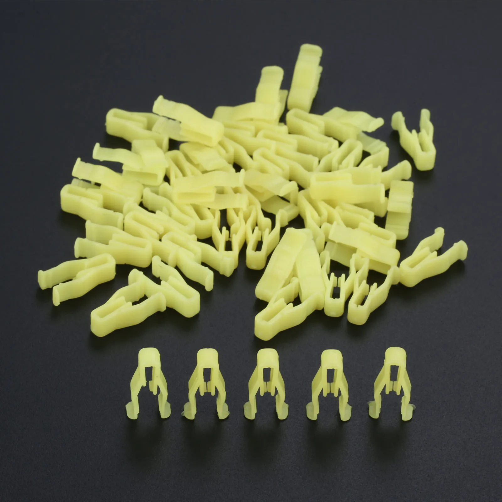 50Pcs Auto Fasteners Car Control Panel Dashboard CD Player Clips Universal Plastic Fastener Clip HE08 Yellow