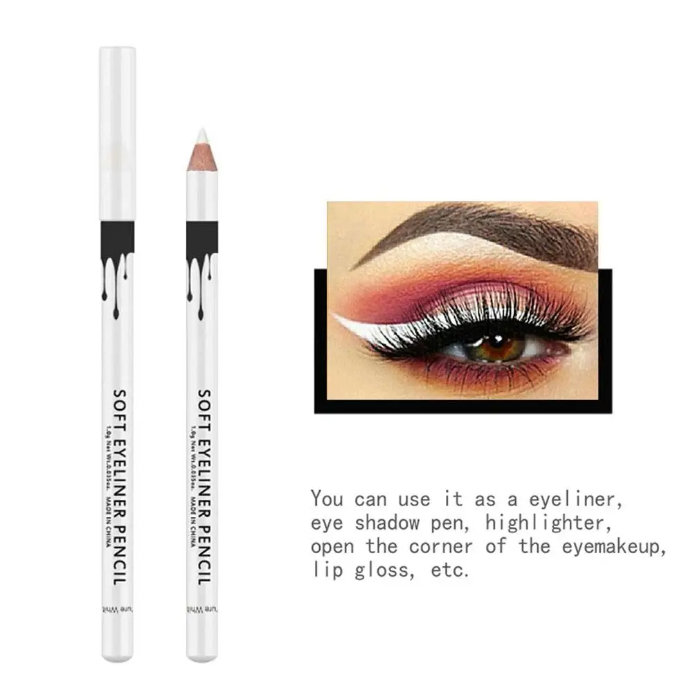 1PC New White Eyeliner Makeup Lasting Smooth Easy To Wear Eyes Brightener Waterproof Fashion Eyes Liner Pencils Eye Makeup Tools