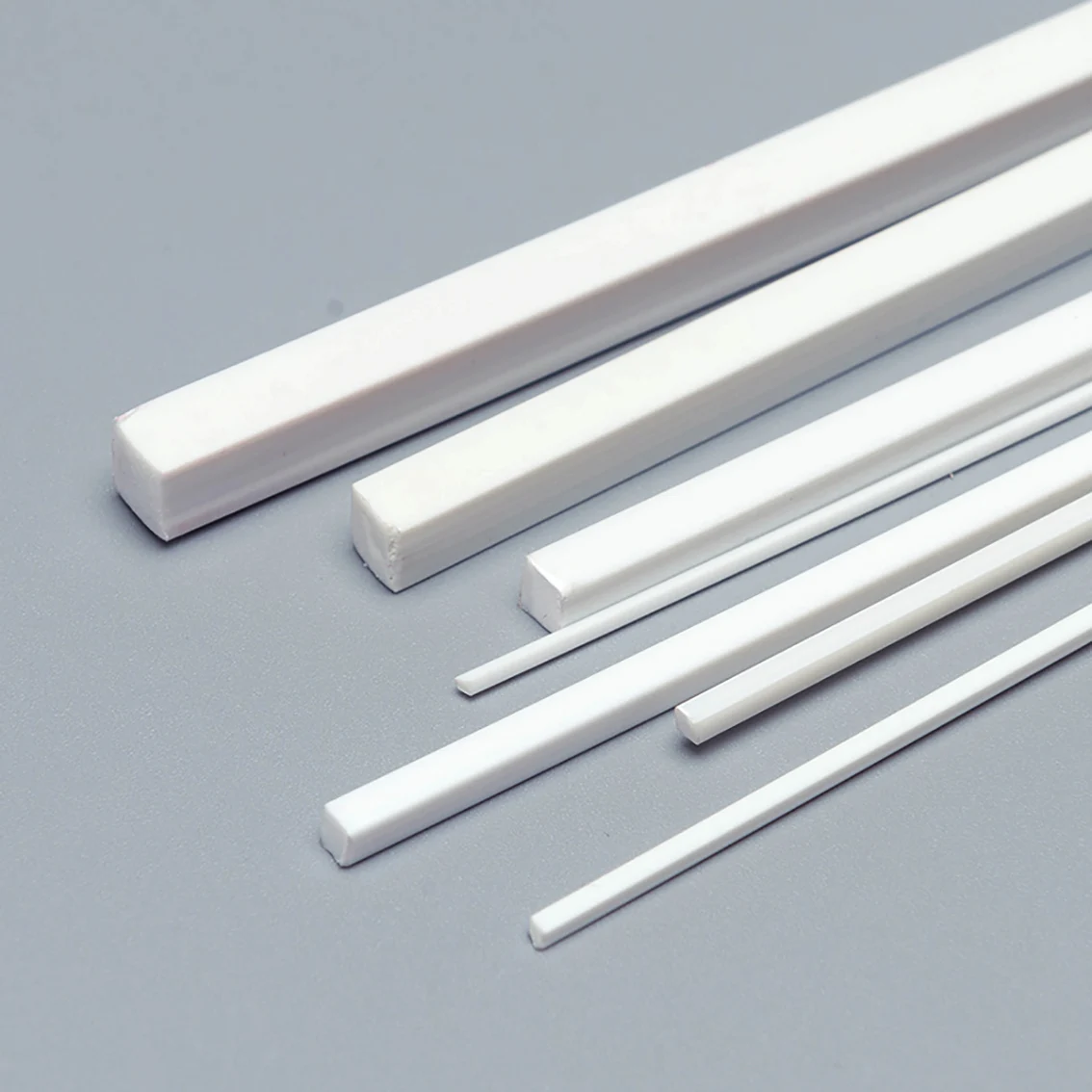 10pcs 1*1mm-10*10mm White Square ABS Plastic Solid Tube Pipe DIY Material for Model Part Accessories Length 250mm