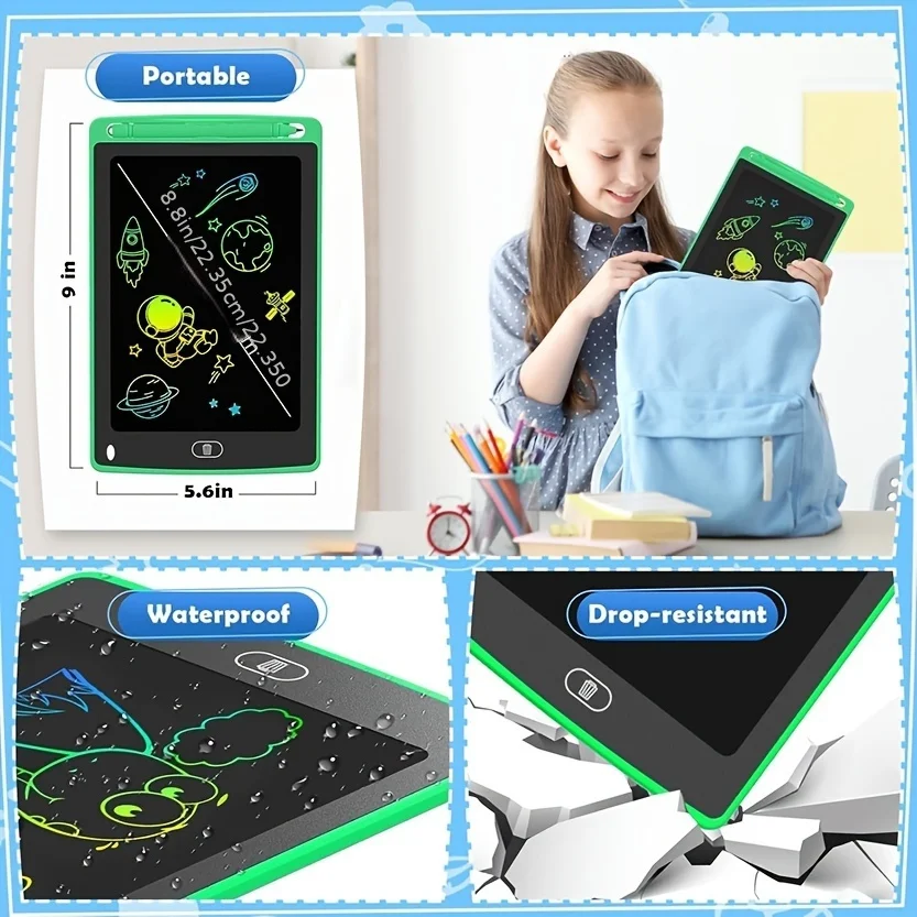 3 pacote de tablet de escrita lcd para crianças, 8.5 Polegada colorido doodle board desenho tablet, aprendizagem educacional brinquedos presentes de aniversário