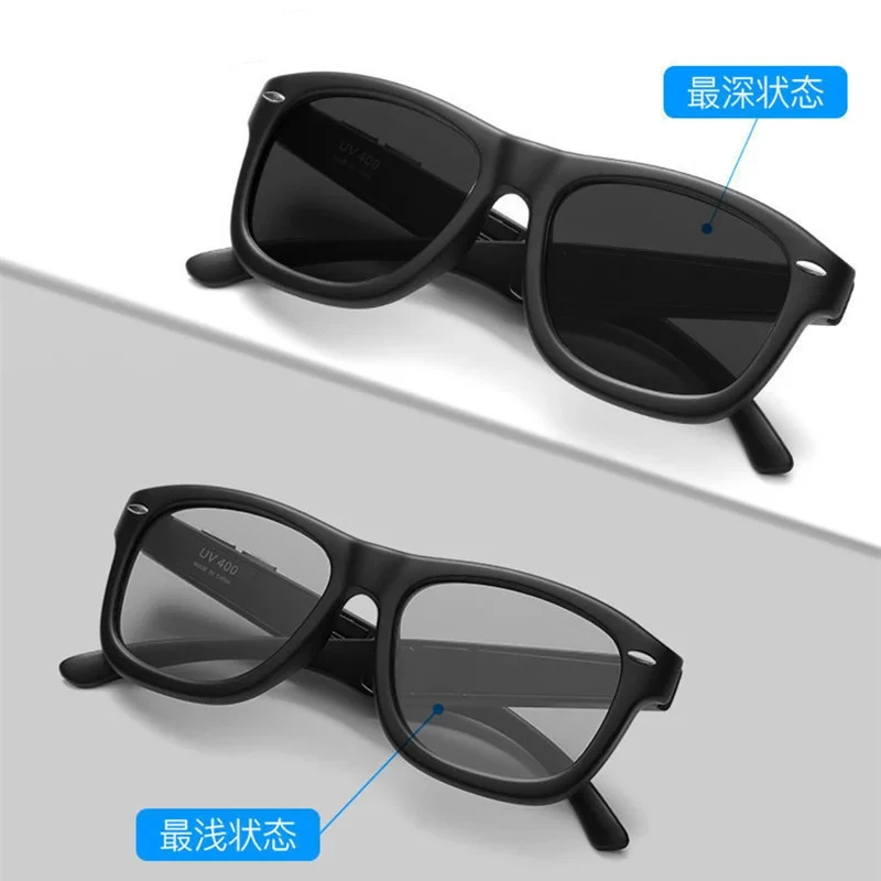 Chameleon Driving Glasses LCD Polarized Sunglasses Men Women Electronic Transmittance 7-level Adjustable Anti-Glare Sun Glasses