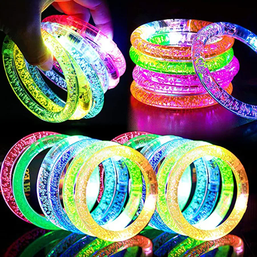 10/20/30/40/50 Pcs Led Bracelets Wristbands Glow In The Dark Party Supplies Neon Light Up Bracelet Wedding Party Decoration