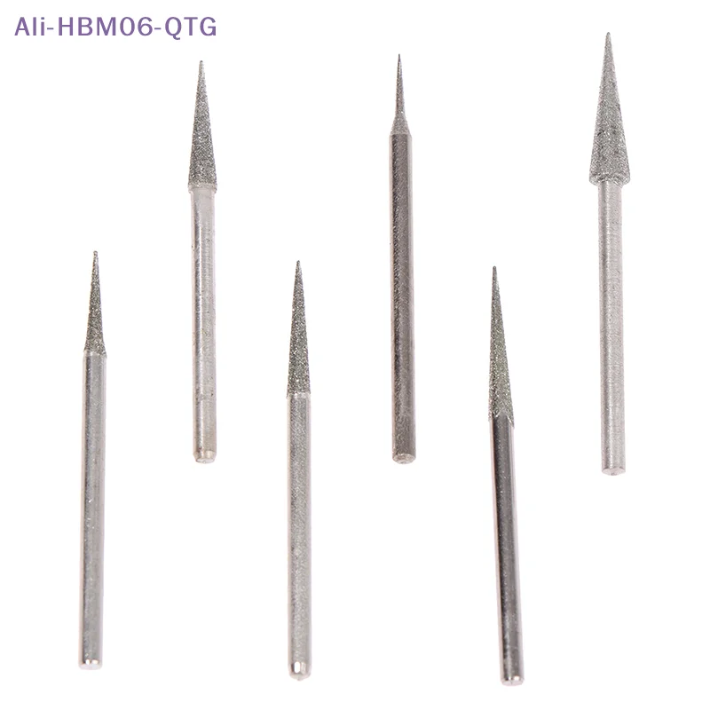 

[New] 6Pcs 1-4mm Diamond Grinding Head Needle Bits Burrs Engraving Carving Tool 2.35mm