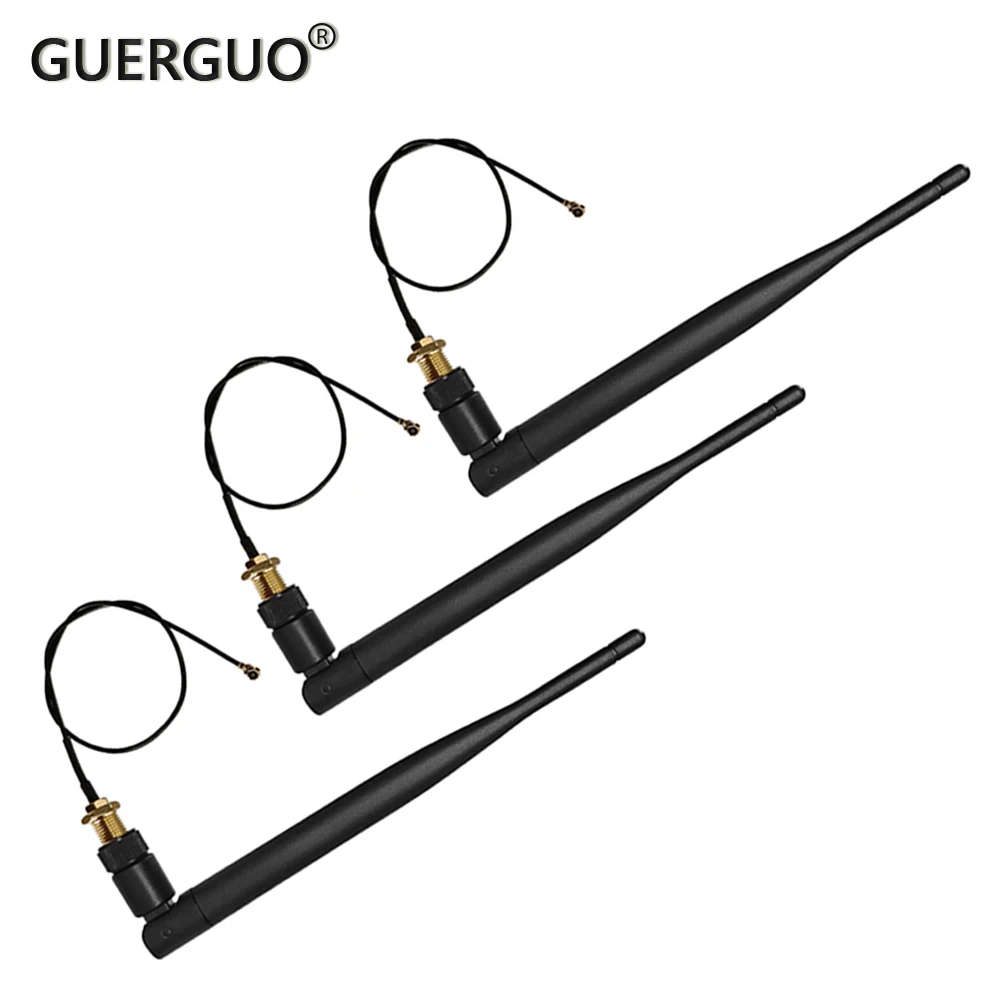 

2Sets 2.4G Antenna 5DB SMA Female Wifi 2.4GHz Antenna IPX IPEX1 Female to SMA Pigtail Extension RF 1.13mm Cable Module Antenna