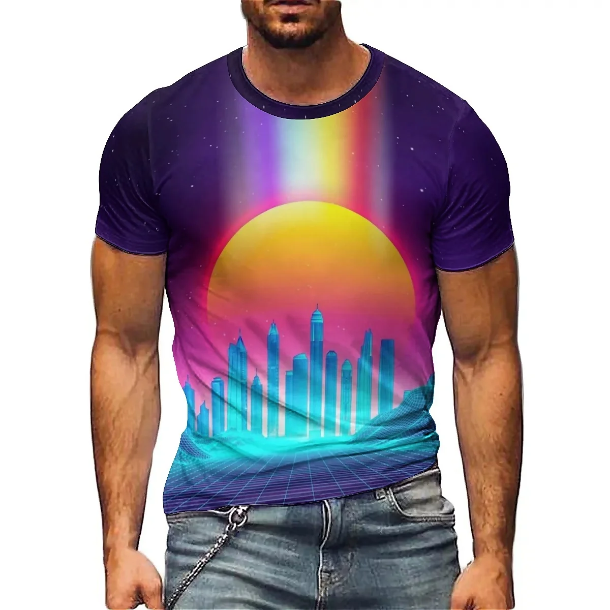 

Smooth Fabric, Loose-fitting Youth-style Printed Short-sleeved T-shirts for Men and Women, Plus-size Tops