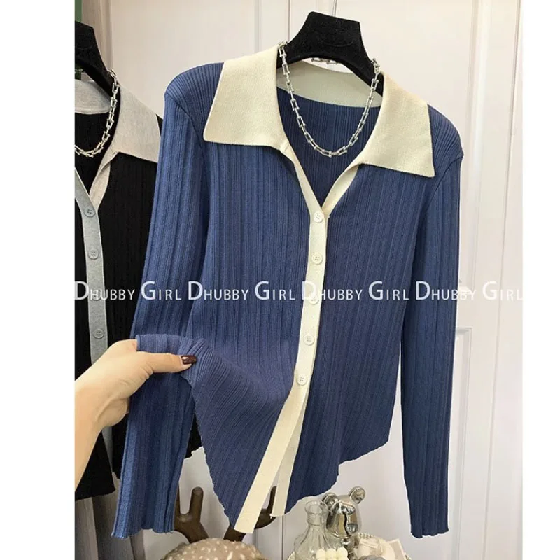 

Облегающий пикантный уличный вязаный короткий свитер, шикарный свитер с длинным рукавом, футболки для девочек, Короткие топы со складками для женщин