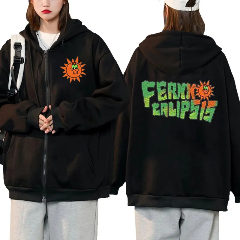 

Feid Ferxxo Ferxxocalipsis Tour 2024 New Zip-up Hoodie Fashion Oversized Zipper Jacket Men Women Winter Fleece Coat Hoodies Male