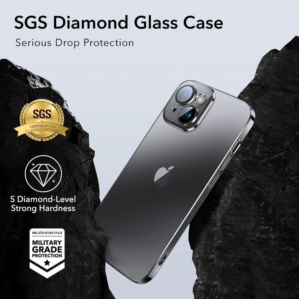 ESR Case For iPhone 14 Pro Max Tempered Glass Case for iPhone 14 Pro Full Lens Protection Cover For iPhone 14 Plus Transparent