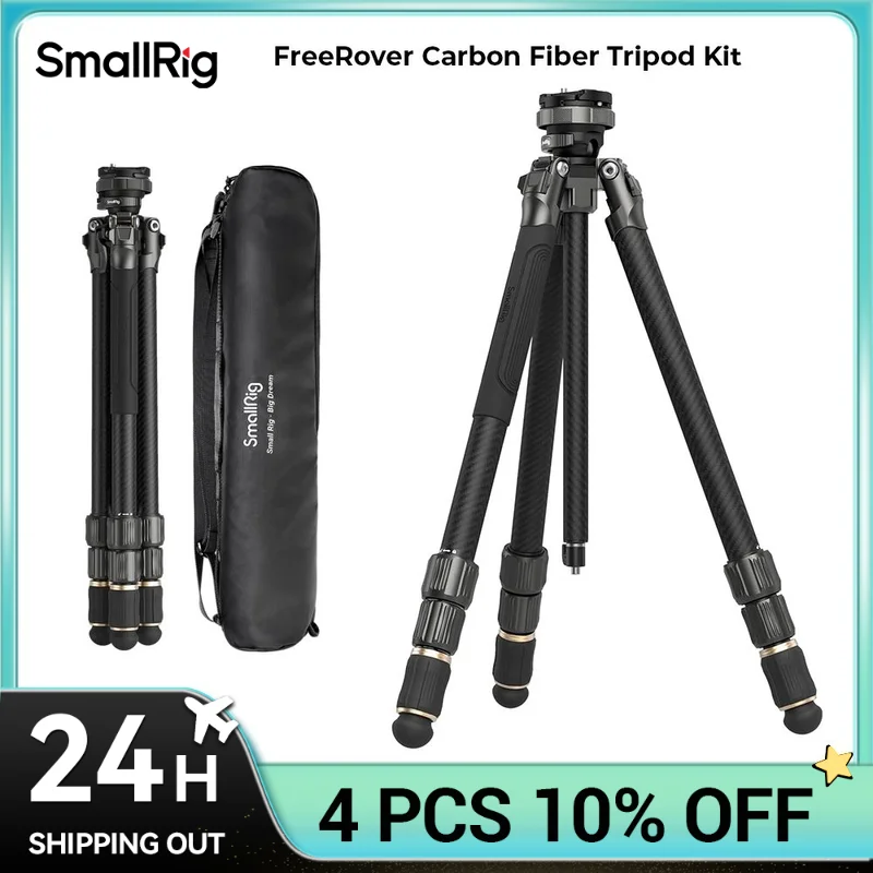 

SmallRig FreeRover Carbon Fiber Photo Tripod Kit AP-100 One-Step Tightening Quick Adjustment with Lightweight,Sturdy Carbon Legs