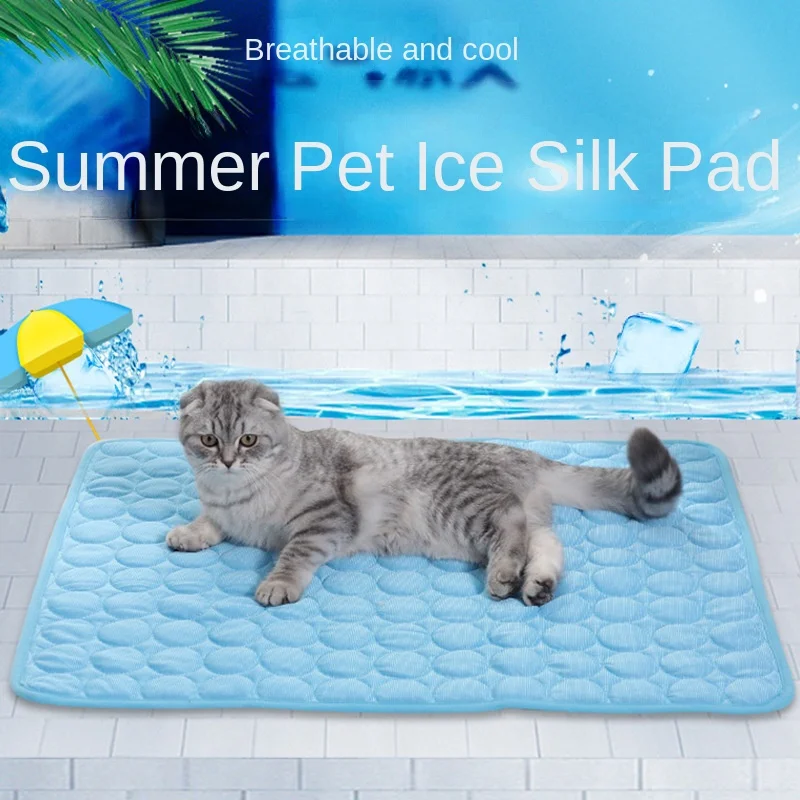 

Pet Ice Cushion Summer Cool Dog Cushion Pet Cat Cushion Breathable Ice Silk Cat Nest Pet Supplies