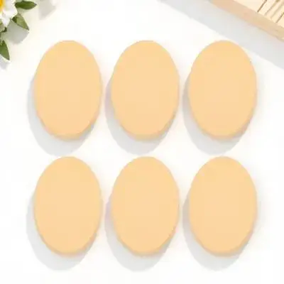 6 spugne per trucco ovali a doppio uso, soffio per cipria, fondotinta viso premium, cuscinetti leggeri e flessibili, accessorio di bellezza