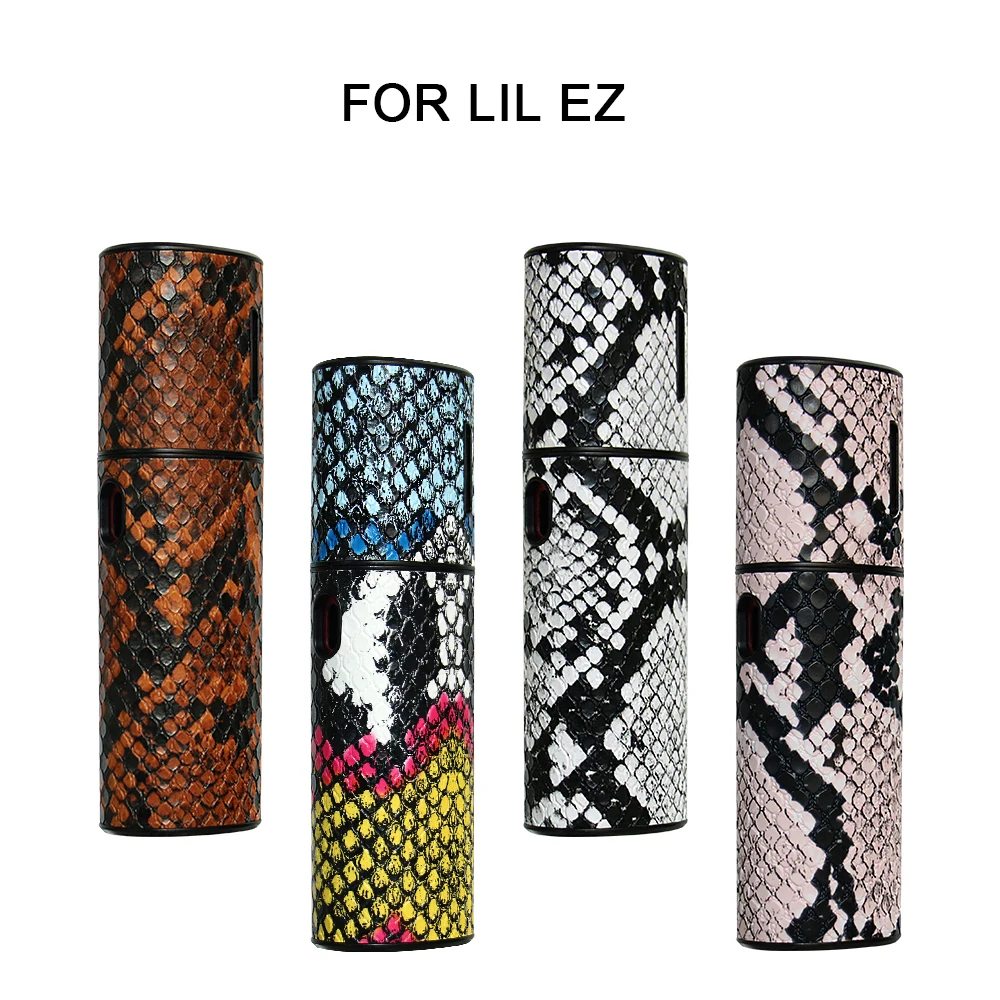 Fashion 4 Colors Python Pattern Skin Leather Funda for LIL Hybrid EZ Replaceable E Smoking Case for LIL EZ Cover Shell